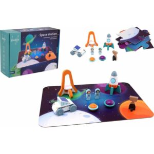Set de joacă stație spațială din lemn, Joueco, Multicolor