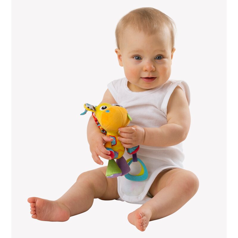 Jucărie pentru cărucior, scoică auto și pătuț, Playgro, Jerry Giraffe Munchimal - Image 4