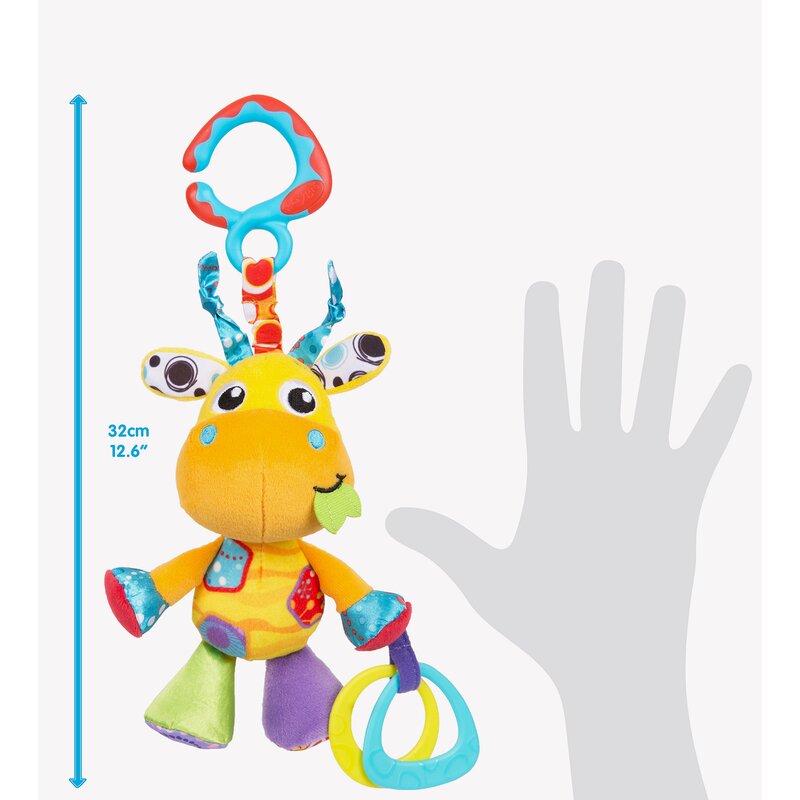 Jucărie pentru cărucior, scoică auto și pătuț, Playgro, Jerry Giraffe Munchimal - Image 5