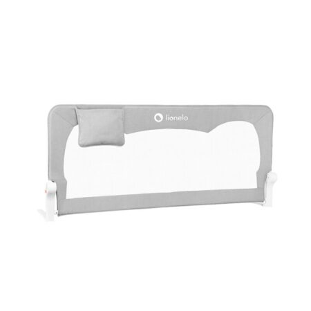 Barieră de protecție laterală pat cu buzunar accesorii, 150x66 cm, Hanna, Lionelo, Gri