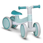 Bicicletă fără pedale cu 4 roți, antiderapant, 12-36 luni, Lionelo, Villy, Verde turcoaz