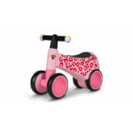Bicicletă fără pedale cu 4 roți, antiderapantă, 12-36 luni, Lionelo, Sammy, Roz