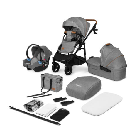 Cărucior 3 în 1, Lionelo, Mari Tour, 0-22 kg, Gri