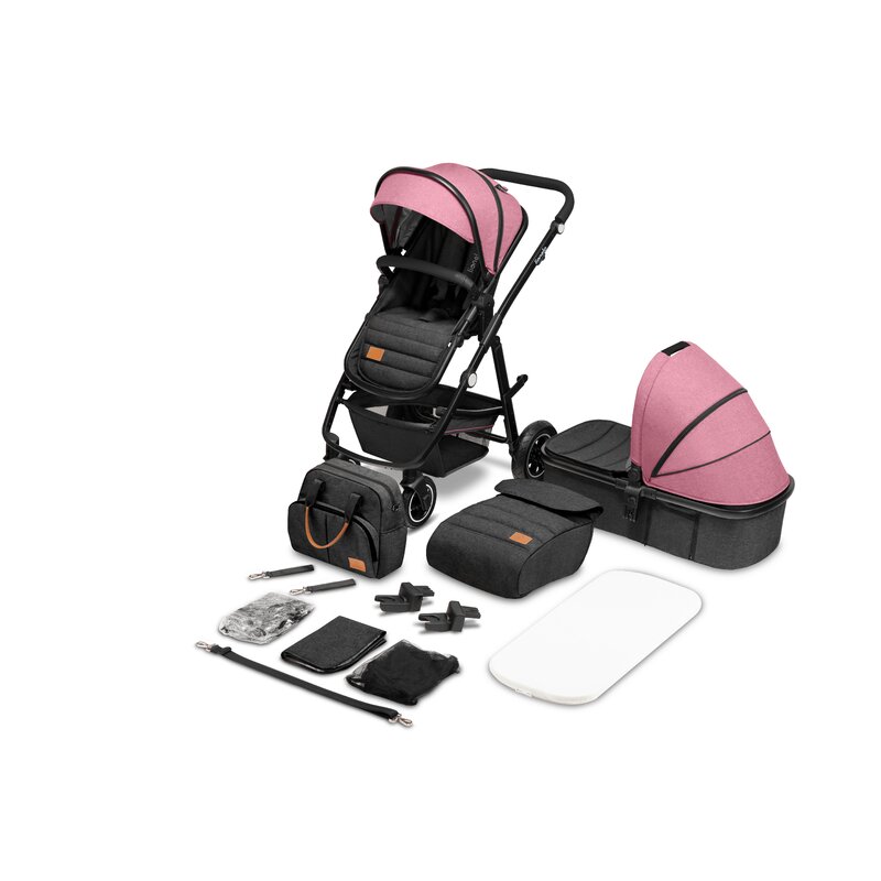 Cărucior 2 în 1, Lionelo, Amber, 0-22 kg, Roz - Image 3