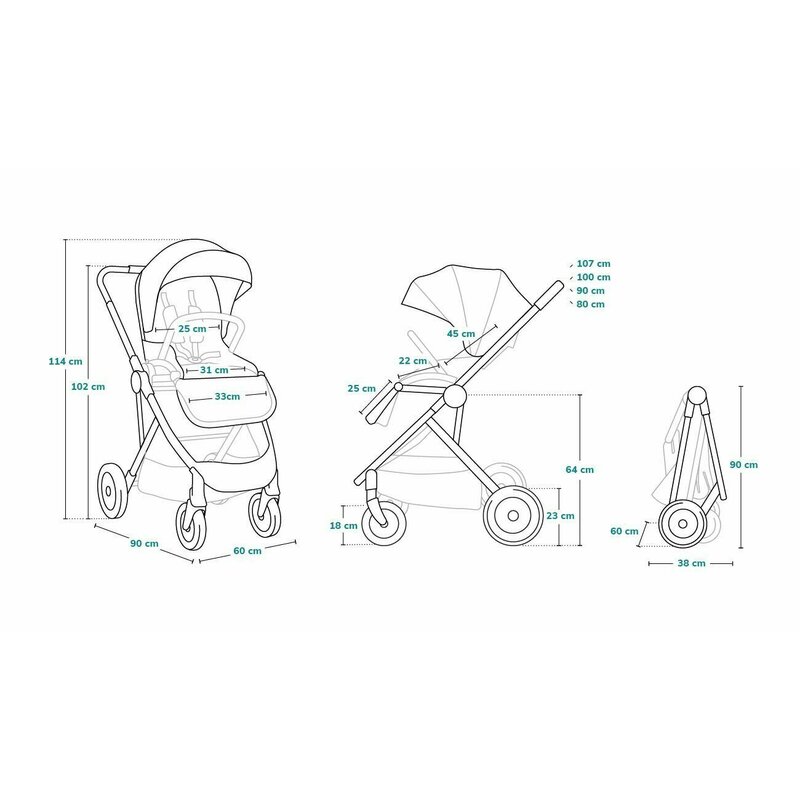 Cărucior 2 în 1, Lionelo, Amber, 0-22 kg, Roz - Image 20