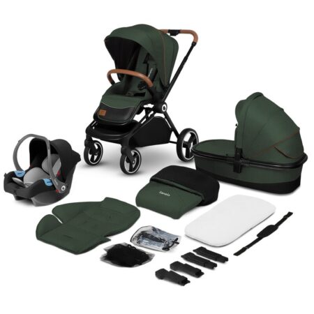 Cărucior 3 în 1, 0-22 Kg, Lionelo, Mika, Verde