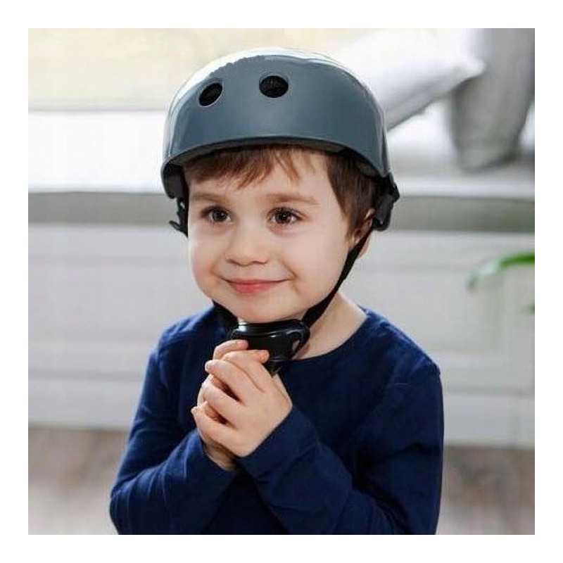 Cască de protecție pentru copii reglabilă din ABS și EPS, mărimea M 50-56 cm, Lionelo, Gri - Image 5