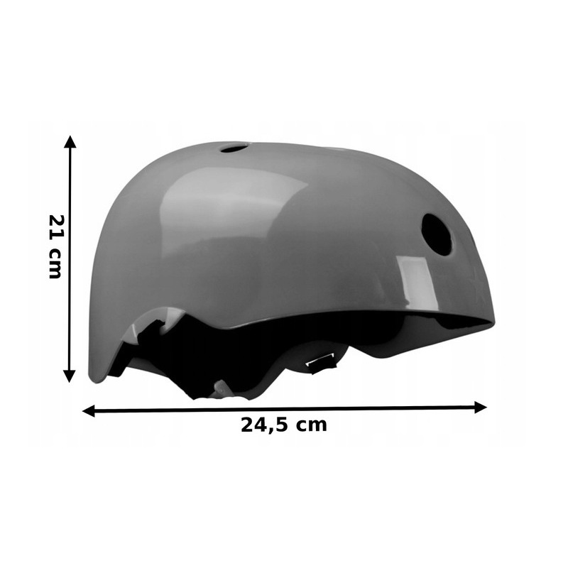 Cască de protecție pentru copii reglabilă din ABS și EPS, mărimea M 50-56 cm, Lionelo, Gri - Image 10