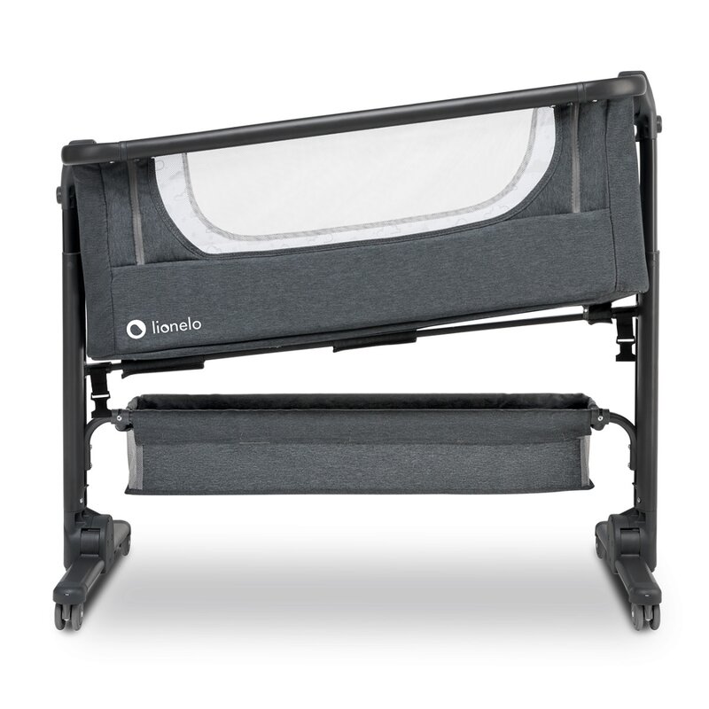 Pătuț co-sleeper pliabil, reglabil pe înălțime, Lionelo, Timon, Gri - Image 4