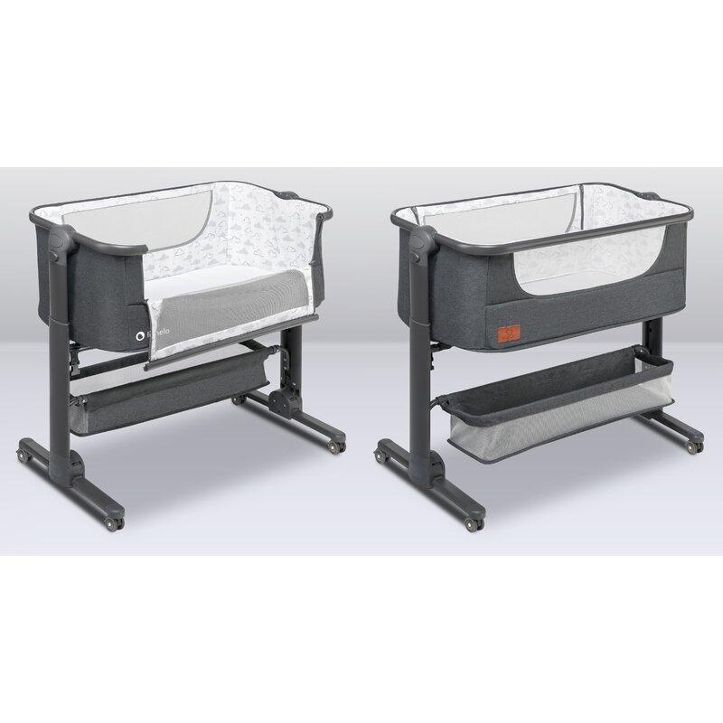 Pătuț co-sleeper pliabil, reglabil pe înălțime, Lionelo, Timon, Gri - Image 17