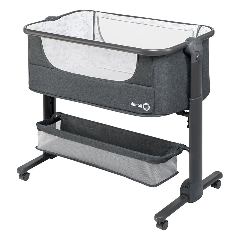 Pătuț co-sleeper pliabil, reglabil pe înălțime, Lionelo, Timon, Gri