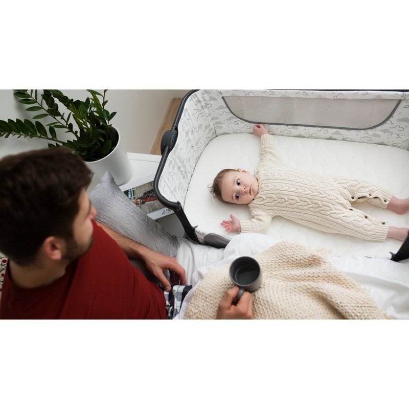 Pătuț co-sleeper pliabil, reglabil pe înălțime, Lionelo, Timon, Gri - Image 24