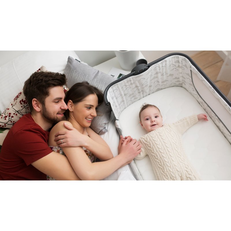 Pătuț co-sleeper pliabil, reglabil pe înălțime, Lionelo, Timon, Gri - Image 25