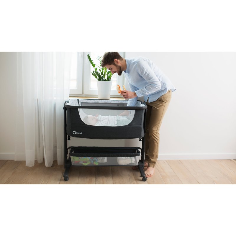Pătuț co-sleeper pliabil, reglabil pe înălțime, Lionelo, Timon, Gri - Image 22