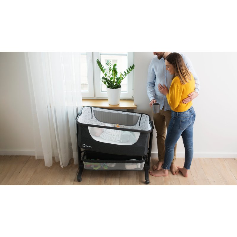 Pătuț co-sleeper pliabil, reglabil pe înălțime, Lionelo, Timon, Gri - Image 23