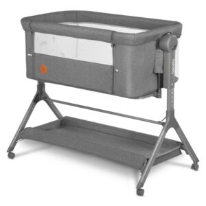 Pătuț co-sleeper pliabil, cu sistem de legănare, reglabil pe înălțime, Lionelo, Leonie, Plus, Gri