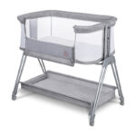 Pat co-sleeper 2 în 1, Laterala culisantă, Lionelo, Luna Gri deschis