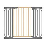 Poartă de siguranță prin presiune, 105 cm, Truus Slim, Lionelo, Gri/Natur