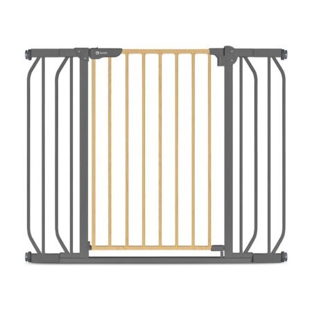 Poartă de siguranță prin presiune, 105 cm, Truus Slim, Lionelo, Gri/Natur