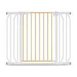 Poartă de siguranță prin presiune, 105 cm, Truus Slim, Lionelo, Gri deschis/Natur
