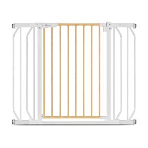 Poartă de siguranță prin presiune, 105 cm, Truus Slim, Lionelo, Gri deschis/Natur