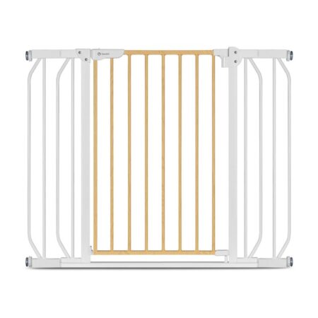 Poartă de siguranță prin presiune, 105 cm, Truus Slim, Lionelo, Gri deschis/Natur