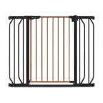 Poartă de siguranță prin presiune, 105 cm, Truus Slim, Lionelo, Negru/Natur