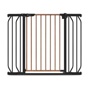 Poartă de siguranță prin presiune, 105 cm, Truus Slim, Lionelo, Negru/Natur