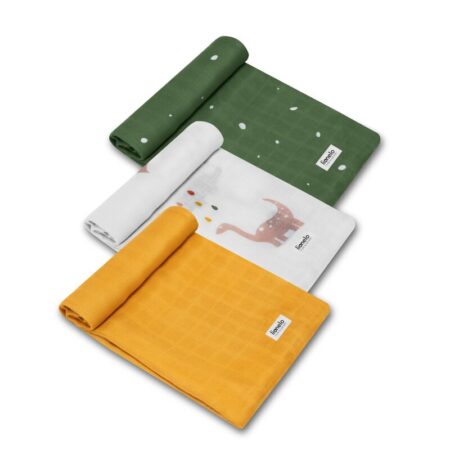 Set scutece 3 piese, refolosibile, din bambus, 70x70 cm, Lionelo, Multicolor