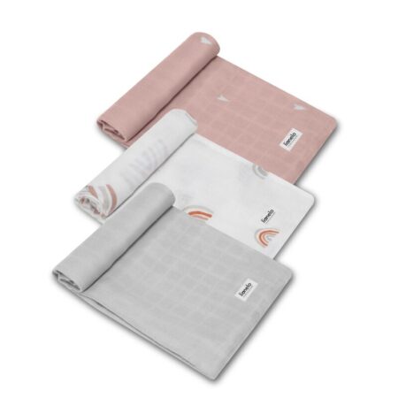 Set scutece 3 piese, refolosibile, din bambus, 70x70 cm, Lionelo, Multicolor
