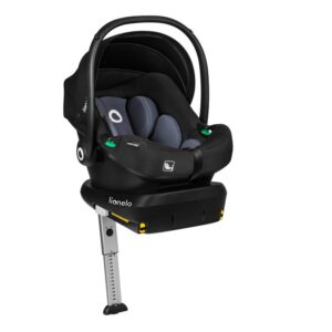 Scoică auto cu protecție laterală avansată, cu isofix, 0-13 Kg, Lionelo, Negru/Gri