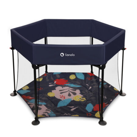 Țarc de joacă copii pliabil, 118 x 118 cm, Lionelo, Roel, Blue Navy