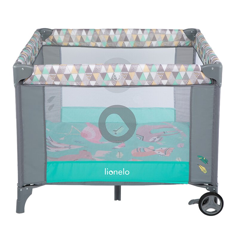 Țarc de joacă copii, 100 x 100 cm, Lionelo, Lene, Turcoaz Scandi - Image 3