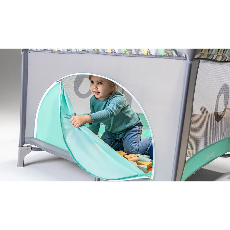 Țarc de joacă copii, 100 x 100 cm, Lionelo, Lene, Turcoaz Scandi - Image 15