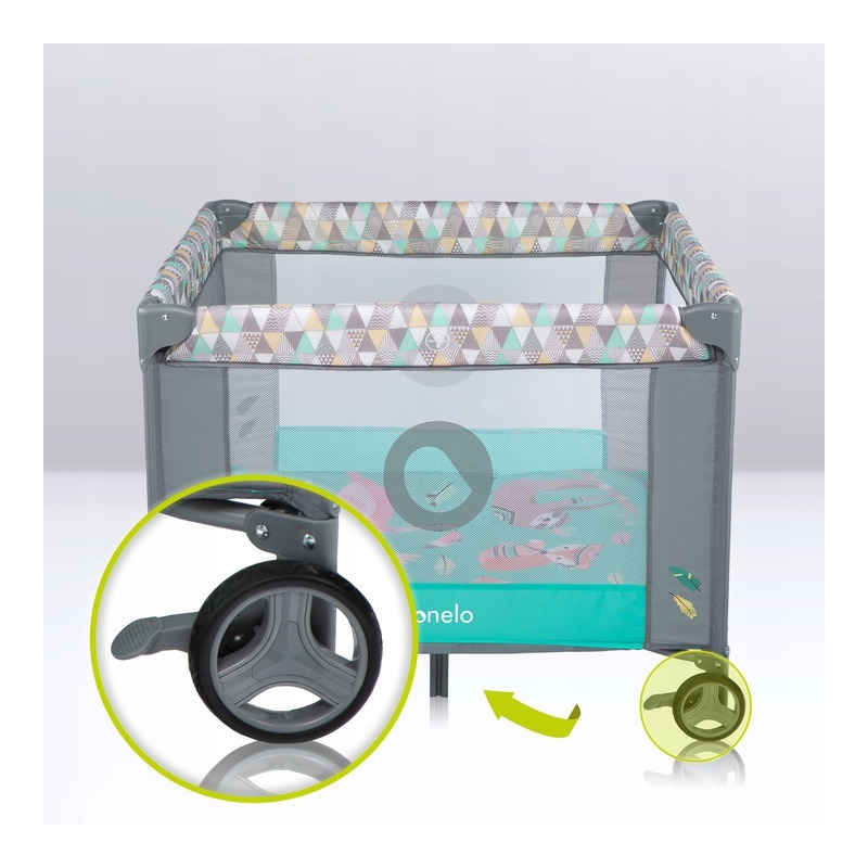 Țarc de joacă copii, 100 x 100 cm, Lionelo, Lene, Turcoaz Scandi - Image 17