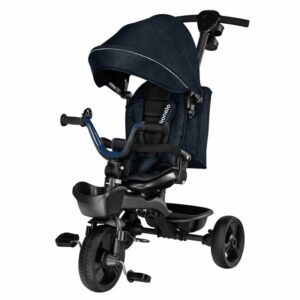Tricicletă copii pliabil cu scaun reversibil, rotire 360 grade, suport de picioare, control al direcției, Kori, Lionelo, Kori, Blue Navy