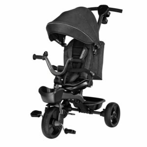 Tricicletă copii pliabil cu scaun reversibil, rotire 360 grade, suport de picioare, control al direcției, Kori, Lionelo, Kori, Grey Stone