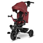 Tricicletă copii pliabil cu scaun reversibil, rotire 360 grade, suport de picioare, control al direcției, Kori, Lionelo, Kori, Red Burgundy