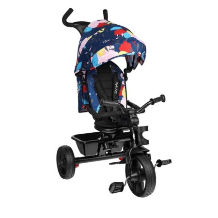 Tricicletă pliabilă copii cu scaun reversibil, rotire 360 grade, control al direcției, Lionelo, Haari, Albastru