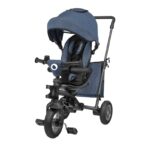 Tricicletă copii pliabilă cu suport picioare, control al direcției, scaun reversibil, rotire 360 grade, Tris, Lionelo, Albastru
