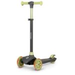 Trotinetă pliabilă cu lumini LED, până la 50 kg, 56 x 26 x 67-82 cm, 3 ani+, Lionelo, Jessy, Verde