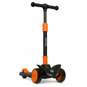 Trotinetă pliabilă cu lumini LED, până la 50 Kg, 3 ani+, Lionelo, Timy, Portocaliu/Negru