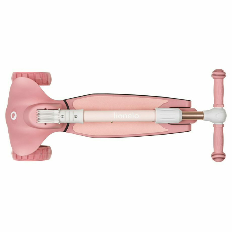 Trotinetă pliabilă cu lumini LED, până la 50 Kg, 3 ani+, Lionelo, Timy, Roz - Image 8