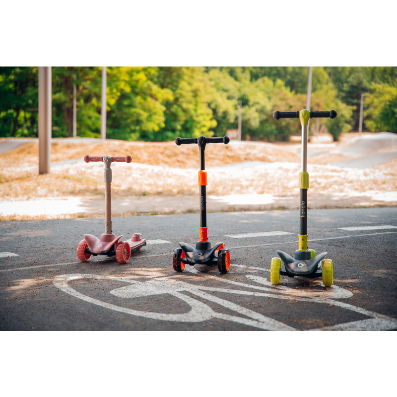 Trotinetă pliabilă cu lumini LED, până la 50 Kg, 3 ani+, Lionelo, Timy, Roz - Image 22