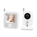 Video monitor cu melodii si comunicare si lampa, 40 h fara incarcare, Ecran 3.2 inch, Lionelo, Babyline 7.1, Alb