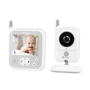 Video monitor cu melodii si comunicare si lampa, 40 h fara incarcare, Ecran 3.2 inch, Lionelo, Babyline 7.1, Alb