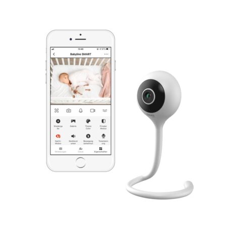 Video monitor cu senzor temperatură și comunicare, mod de noapte, Wifi, Lionelo, Babyline Smart, Alb