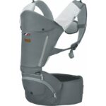 Marsupiu bebe 6 în 1 cu scăunel, 3,5 - 15 kg, FreeON, Easy Mode, Grey