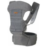 Marsupiu bebe 8 în 1 cu scăunel,3,5 - 15 kg, FreeON, Travel Mode, Grey