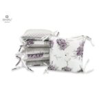 Apărătoare cu 6 pernuțe pentru pătuț 120 x 60 cm, Fermoar și husă lavabilă, Minky și bumbac, MimiNu,a Peonie Plum